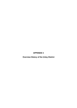 APPENDIX 3 Overview History of the Unley District
