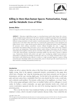 Killing in More-than-human Spaces: Pasteurisation, Fungi, and the