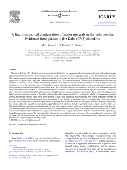 A liquid-supported condensation of major minerals in