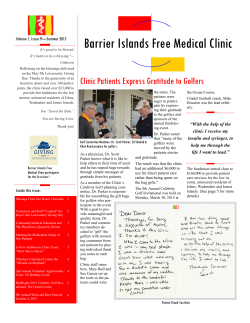 2015 newsletter - Barrier Islands Free Medical Clinic