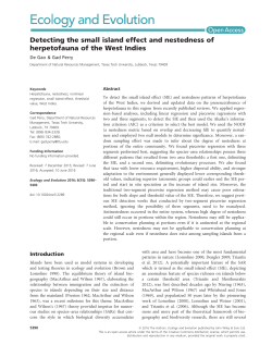 Detecting the small island effect and nestedness of herpetofauna of