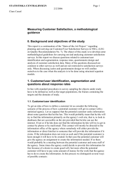 Customer Satisfaction Surveys SE 2006