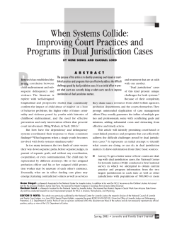 Improving Court Practices and Programs in Dual