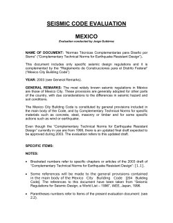 SEISMIC CODE EVALUATION FORM