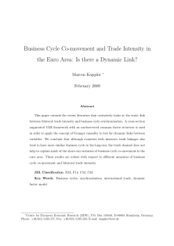 Business Cycle Co-movement and Trade Intensity in the