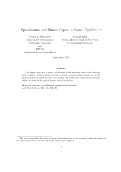 Specialization and Human Capital in Search Equilibrium