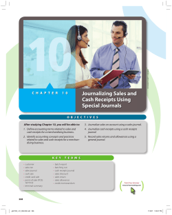 Journalizing Sales and Cash Receipts Using Special
