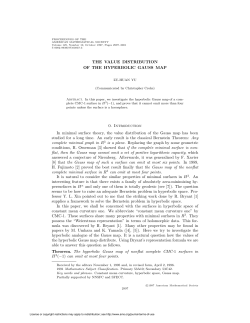 THE VALUE DISTRIBUTION OF THE HYPERBOLIC GAUSS MAP 0