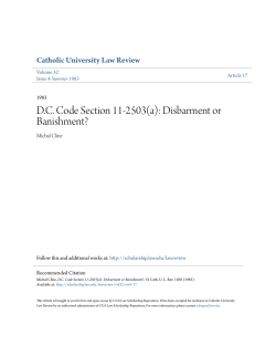 DC Code Section 11-2503(a) - CUA Law Scholarship Repository
