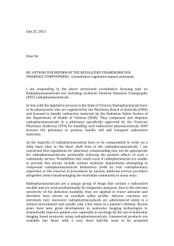 Submissions received: Consultation Regulation Impact