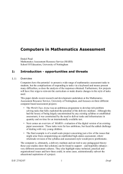 Computers in Mathematics Assessment