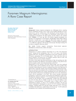 Foramen Magnum Meningioma: A Rare Case Report