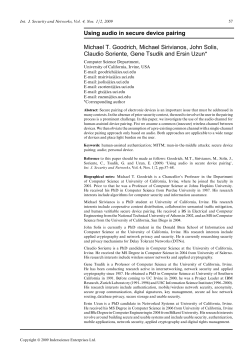 Using Audio in Secure Device Pairing - Sprout