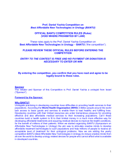 OFFICIAL BANTU COMPETITION RULES