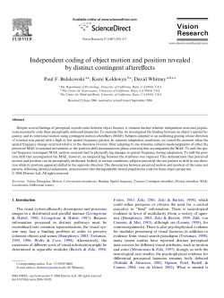 Independent coding of object motion and position