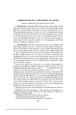 COMMUTATORS IN A SEMI-SIMPLE LIE GROUP 907
