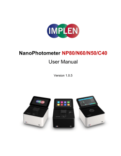 Implen Nanophotometer User-Manual V1.0.5