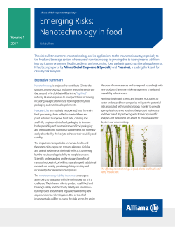 Emerging Risks: Nanotechnology in food