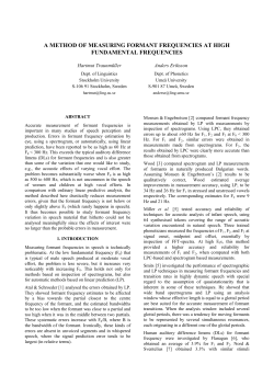 A method of measuring formant frequencies at high fundamental