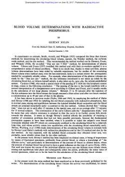 blood volume determinations with radioactive phosphorus