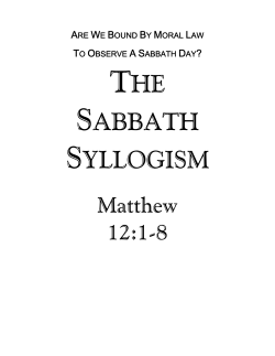 the sabbath syllogism