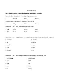 a sample IREAD test - Pike Township Schools