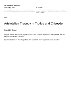 Aristotelian Tragedy in Troilus and Criseyde
