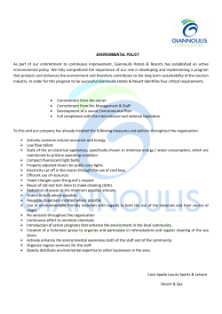 ENVIRONMENTAL POLICY As part of our commitment to continuous