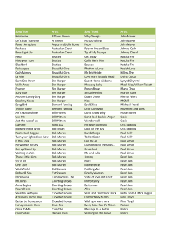 Song Title Artist Song Title2 Artist