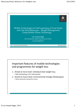 Important features of mobile technologies and programmes for