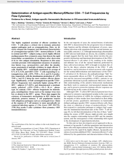 Determination of Antigen-specific Memory/Effector CD4 T Cell