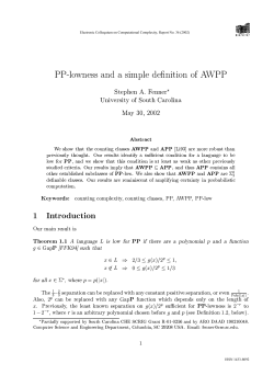 PP-lowness and a simple definition of AWPP Stephen A. Fenner