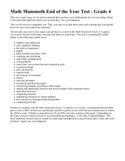 Math Mammoth End of the Year Test - Grade 4