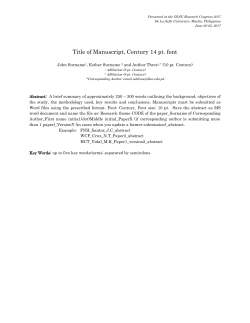 Title of Manuscript, Century 14 pt. font