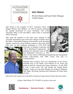 John Wetzel - Alexander Valley Vineyards