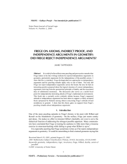 frege on axioms, indirect proof, and independence arguments in