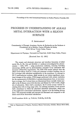 PROGRESS IN UNDERSTANDING OF ALKALI METAL
