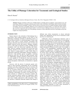 The Utility of Plumage Coloration for Taxonomic and Ecological