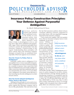 Insurance Policy Construction Principles