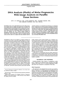 DNA Analysis (Ploidy) of Molar Pregnancies With Image Analysis on