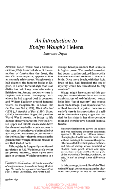 An Introduction to Evelyn Waugh`s