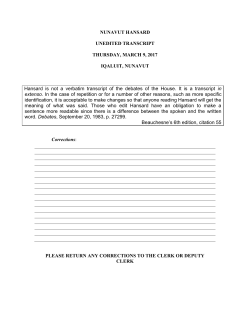 March 9, 2017 - Legislative Assembly of Nunavut