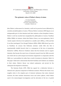 The epistemic value of Dalton`s theory of atoms