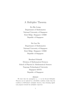 A Multiplier Theorem - Nanyang Technological University