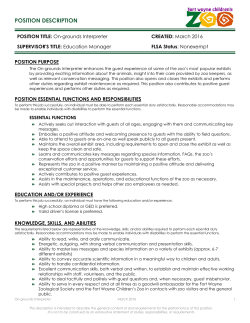 position description - Fort Wayne Children`s Zoo