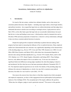 Inconsistency, Indeterminacy, and Error in Adjudication