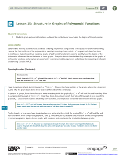 Lesson 15: Structure in Graphs of Polynomial Functions