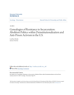 Genealogies of Resistance to Incarceration: Abolition
