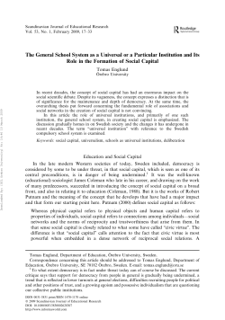 The General School System as a Universal or a Particular Institution