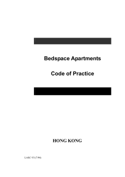 Code of Practice for Bedspace Apartment